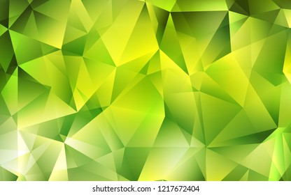 Light Green, Yellow vector cover in polygonal style. Abstract gradient illustration with triangles. Smart design for your business advert.