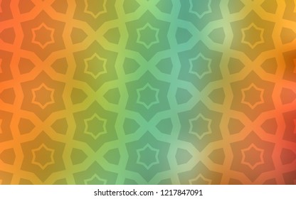 Light Green, Yellow vector cover with small and big stars. Stars on blurred abstract background with gradient. Template for sell phone backgrounds.