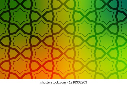 Light Green, Yellow vector cover with small and big stars. Shining colored illustration with stars. Best design for your ad, poster, banner.