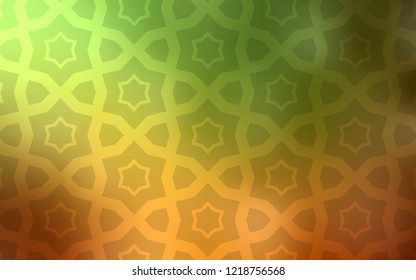 Light Green, Yellow vector cover with small and big stars. Shining colored illustration with stars. Best design for your ad, poster, banner.