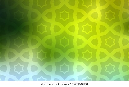 Light Green, Yellow vector cover with small and big stars. Modern geometrical abstract illustration with stars. Pattern for new year ad, booklets.
