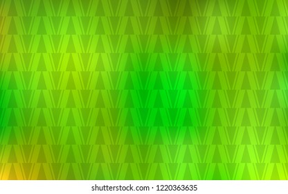 Light Green, Yellow vector cover with polygonal style. Abstract gradient illustration with triangles, lines. Modern template for landing page.