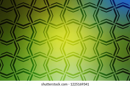Light Green, Yellow vector cover with stright stripes. Shining colored illustration with sharp stripes. Pattern for ads, posters, banners.