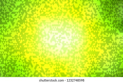 Light Green, Yellow vector cover in polygonal style. Triangles on abstract background with colorful gradient. Pattern for commercials.