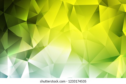 Light Green, Yellow vector cover in polygonal style. Abstract gradient illustration with triangles. Modern template for your landing page.