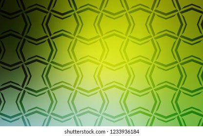 Light Green, Yellow vector cover with stright stripes. Decorative shining illustration with lines on abstract template. The pattern for ad, booklets, leaflets.