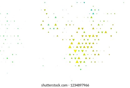 Light Green, Yellow vector cover in polygonal style. Illustration with set of colorful triangles. Best design for your ad, poster, banner.