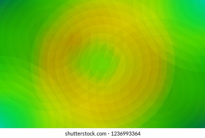 Light Green, Yellow vector cover with spots. Blurred decorative design in abstract style with bubbles. New design for ad, poster, banner of your website.