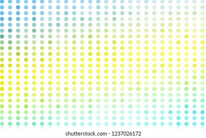 Light Green, Yellow vector cover with spots. Beautiful colored illustration with blurred circles in nature style. Design for posters, banners.