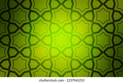 Light Green, Yellow vector cover with small and big stars. Stars on blurred abstract background with gradient. Pattern for wrapping gifts.
