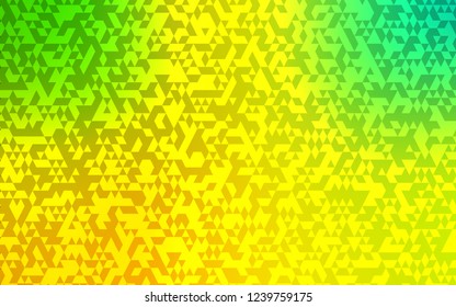 Light Green, Yellow vector cover in polygonal style. Modern abstract illustration with colorful triangles. Best design for your ad, poster, banner.