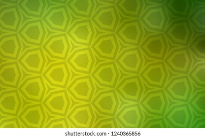 Light Green, Yellow vector cover with set of hexagons. Design in abstract style with hexagons. Pattern for landing pages.