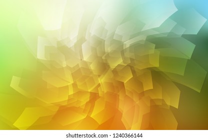 Light Green, Yellow vector cover with set of hexagons. Colorful hexagons on white backdrop. Pattern for texture of wallpapers.