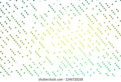 Light Green, Yellow vector cover in polygonal style. Illustration with set of colorful triangles. Modern template for your landing page.