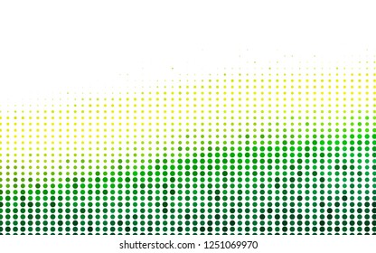 Light Green, Yellow vector cover with spots. Abstract illustration with colored bubbles in nature style. Design for posters, banners.