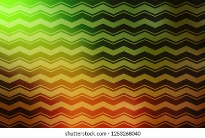 Light Green, Yellow vector cover with stright stripes. Shining colored illustration with sharp stripes. Template for your beautiful backgrounds.