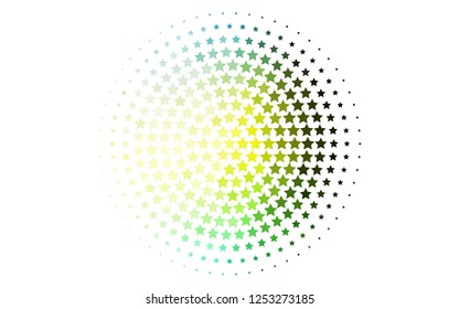 Light Green, Yellow vector cover with small and big stars. Modern geometrical abstract illustration with stars. The pattern can be used for websites.