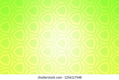 Light Green, Yellow vector cover with set of hexagons. Glitter abstract illustration in hexagonal style. Pattern for ads, leaflets.