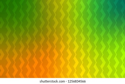 Light Green, Yellow vector cover with stright stripes. Lines on blurred abstract background with gradient. Template for your beautiful backgrounds.