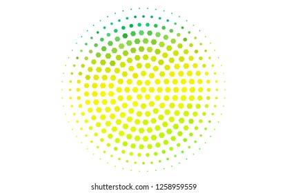 Light Green, Yellow vector cover with set of hexagons. White background with colorful hexagons. New template for your brand book.