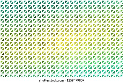 Light Green, Yellow vector cover in polygonal style. Glitter abstract illustration with triangular shapes. Template for wallpapers.