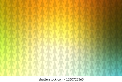 Light Green, Yellow vector cover with polygonal style. Glitter abstract illustration with triangular shapes. Pattern for websites.