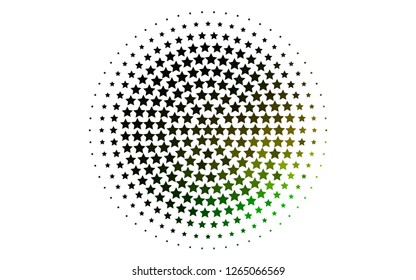 Light Green, Yellow vector cover with small and big stars. Shining colored illustration with stars. The template can be used as a background.