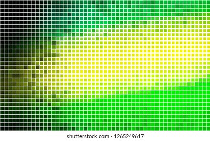 Light Green, Yellow vector cover in polygonal style. Rectangles on abstract background with colorful gradient. Pattern for commercials.