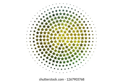Light Green, Yellow vector cover with small and big stars. Glitter abstract illustration with colored stars. The pattern can be used for new year ad, booklets.