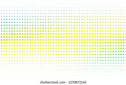 Light Green, Yellow vector cover with spots. Modern abstract illustration with colorful water drops. Pattern for beautiful websites.