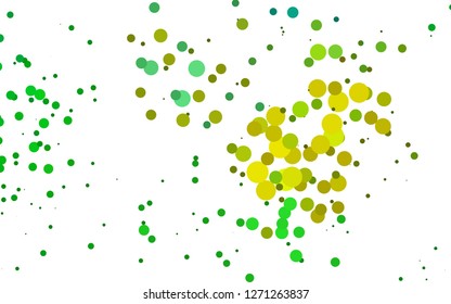 Light Green, Yellow vector cover with circles. Illustration with set of shining colorful abstract circles. Pattern for ads, leaflets.