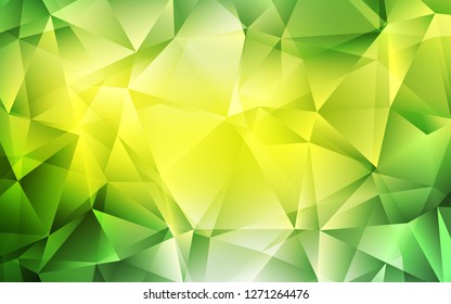 Light Green, Yellow vector cover in polygonal style. Glitter abstract illustration with triangular shapes. Pattern for busines ad, booklets, leaflets