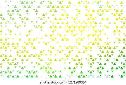 Light Green, Yellow vector cover in polygonal style. Beautiful illustration with triangles in nature style. Template for wallpapers.