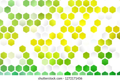 Light Green, Yellow vector cover with set of hexagons. White background with colorful hexagons. New template for your brand book.