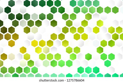 Light Green, Yellow vector cover with set of hexagons. Abstract illustration with colorful hexagons. Pattern can for your ad, booklets.