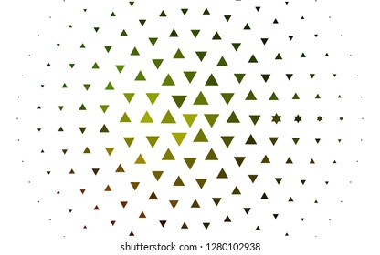 Light Green, Yellow vector cover in polygonal style. Triangles on abstract background with colorful gradient. Best design for your ad, poster, banner.