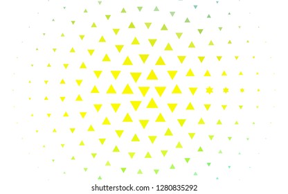 Light Green, Yellow vector cover in polygonal style. Glitter abstract illustration with triangular shapes. Pattern for busines ad, booklets, leaflets