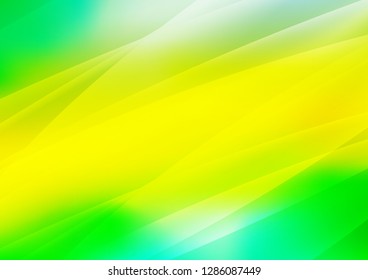Light Green, Yellow vector cover with long lines. Modern geometrical abstract illustration with staves. The template can be used as a background.