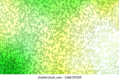 Light Green, Yellow vector cover in polygonal style. Decorative design in abstract style with triangles. Pattern for commercials.
