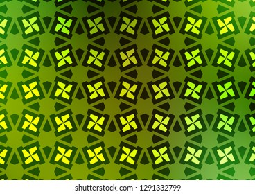 Light Green, Yellow vector cover in triangles, cubes. Abstract illustration with colorful lines, cubes. Pattern for commercials.
