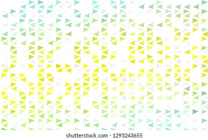 Light Green, Yellow vector cover in polygonal style. Glitter abstract illustration with triangular shapes. Modern template for your landing page.