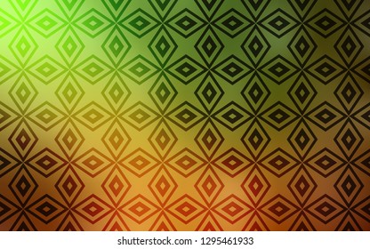 Light Green, Yellow vector cover in polygonal style. Abstract gradient illustration with rectangles. Pattern for commercials.