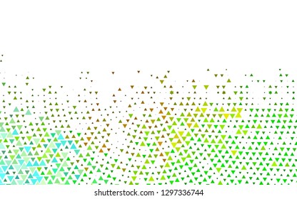 Light Green, Yellow vector cover in polygonal style. Decorative design in abstract style with triangles. Template for wallpapers.