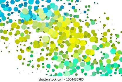 Light Green, Yellow vector cover with circles. Blurred bubbles on abstract backdrop with colorful gradient. Template for your brand book.