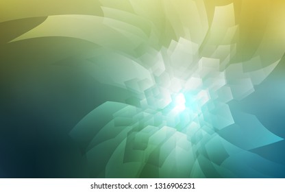 Light Green, Yellow vector cover with set of hexagons. Glitter abstract illustration in hexagonal style. Beautiful design for your business advert.