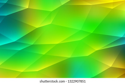 Light Green, Yellow vector cover in polygonal style. Abstract gradient illustration with triangles. Pattern for commercials.