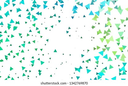 Light Green, Yellow vector cover in polygonal style. Beautiful illustration with triangles in nature style. Template for wallpapers.