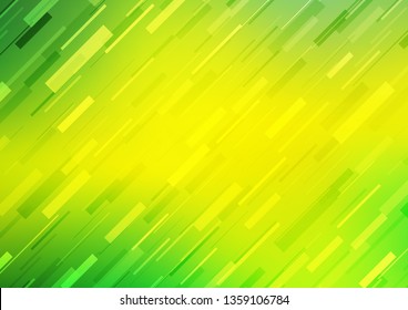 Light Green, Yellow vector cover with long lines. Blurred decorative design in simple style with lines. Best design for your ad, poster, banner.