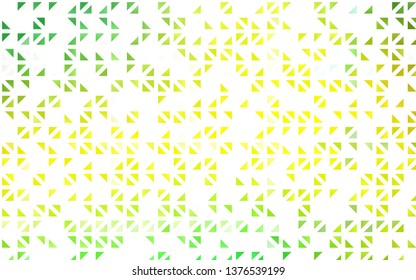 Light Green, Yellow vector cover in polygonal style. Beautiful illustration with triangles in nature style. Best design for your ad, poster, banner.