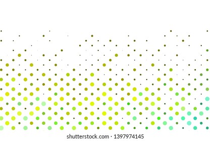 Light Green, Yellow vector cover with spots. Blurred decorative design in abstract style with bubbles. Design for business adverts.